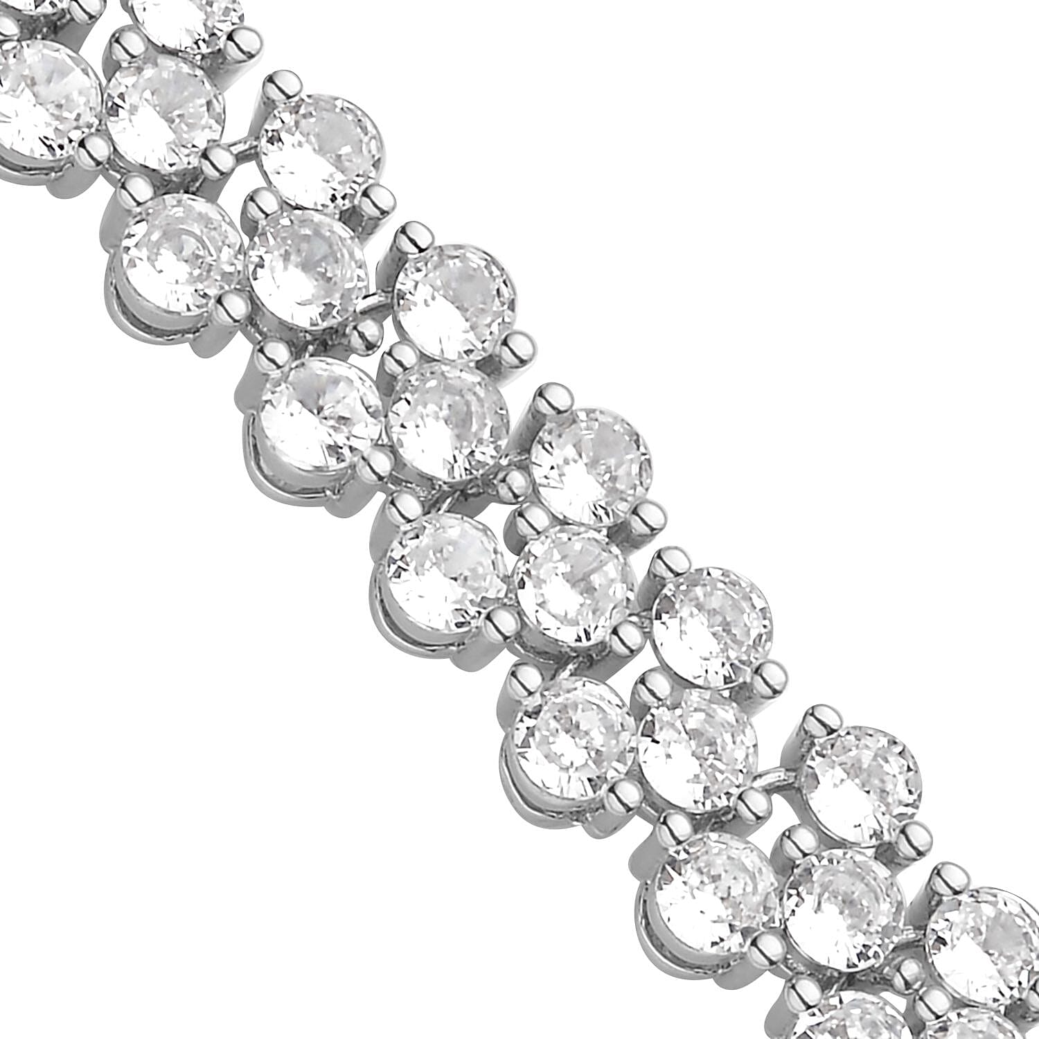 NY Closeout Simulated Diamond Bracelet (Size - 7.5) in Silver Tone 7256898 3