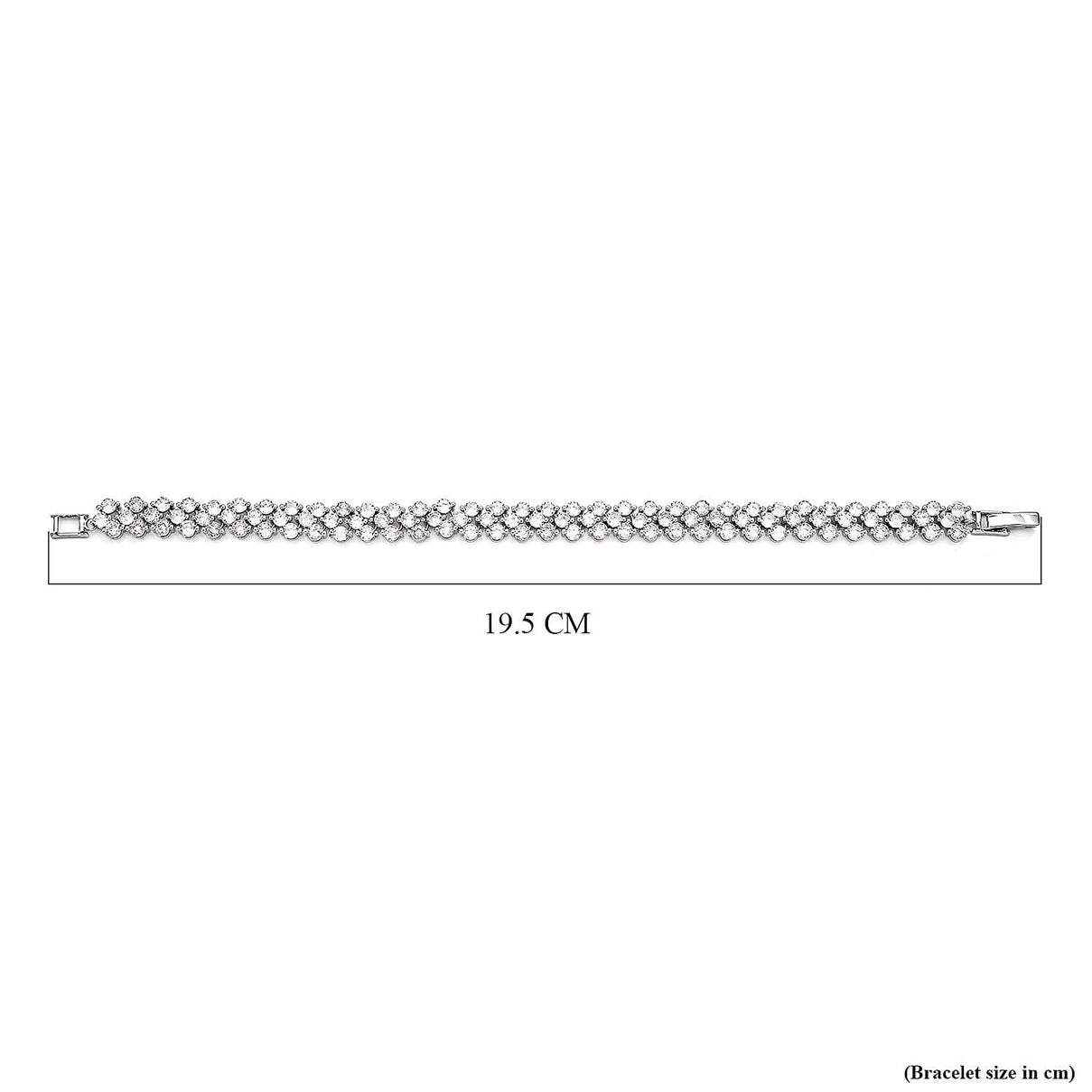 NY Closeout Simulated Diamond Bracelet (Size - 7.5) in Silver Tone 7256898 4