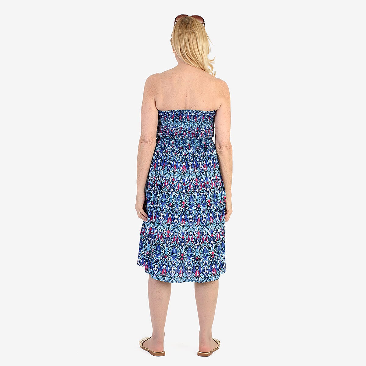 Nabella Signature Collection - Signature Collection Allover Print 3-in-1 Multi-Style Convertible Dress (Size 10) - Blue V32530292 2