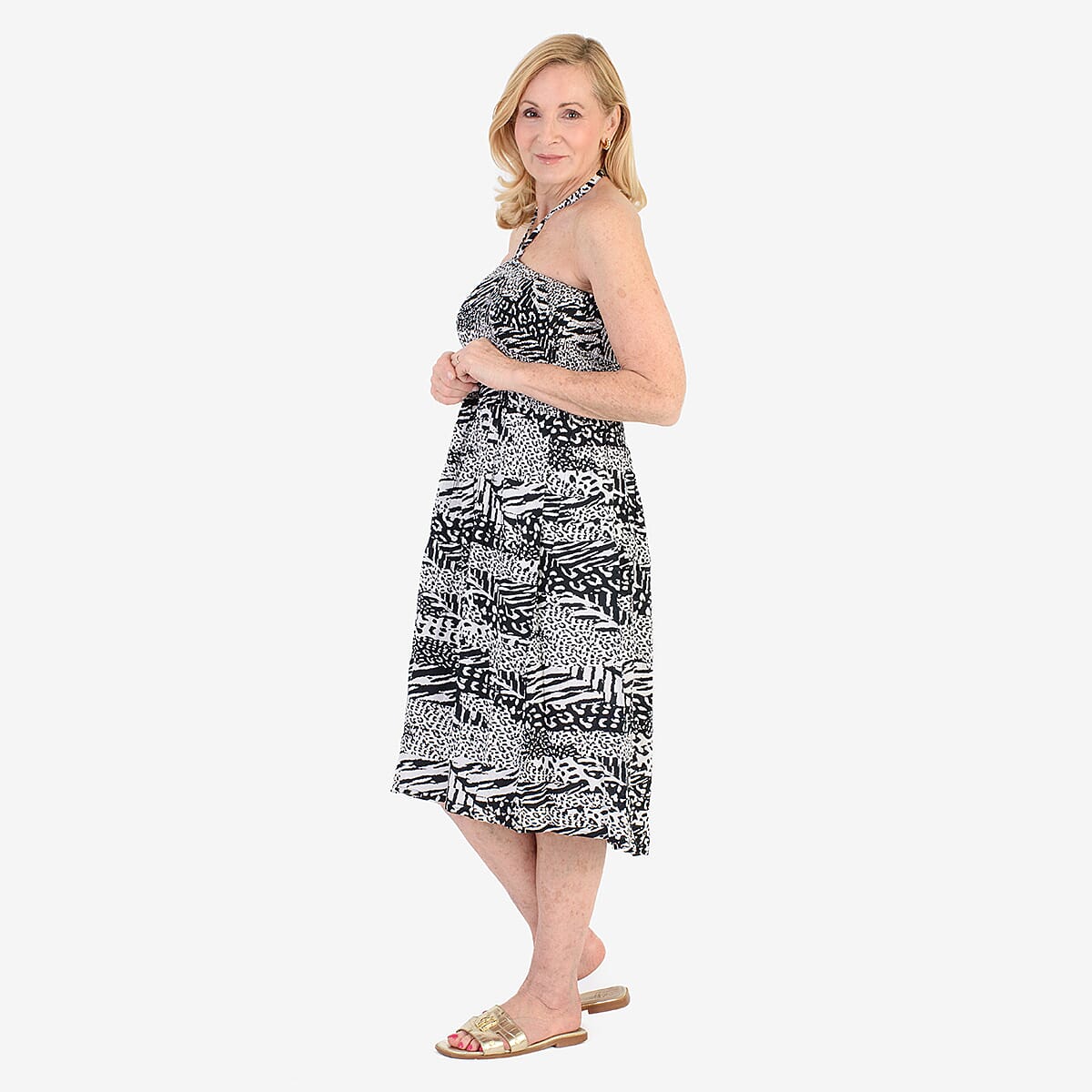 Nabella Signature Collection - Signature Collection Animal Print 3-in-1 Multi-Style Convertible Dress (Size 18) - Black &amp; White V32540301 1