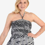 Nabella Signature Collection - Signature Collection Animal Print 3-in-1 Multi-Style Convertible Dress (Size 18) - Black & White