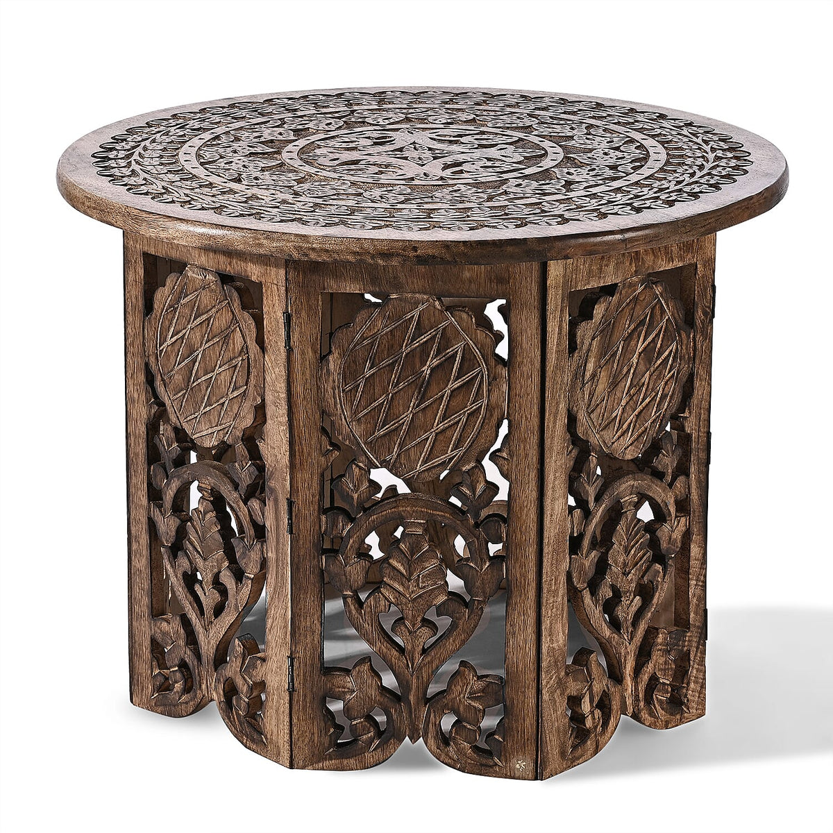 Nakkashi - Hand Carved Mango Wood Table 6065311 0