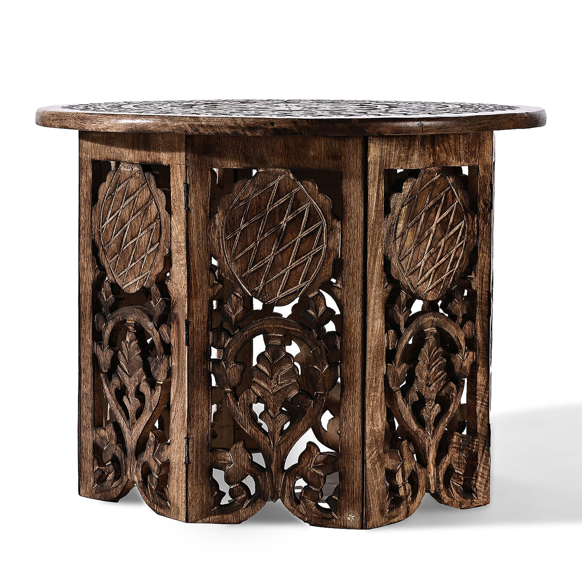 Nakkashi - Hand Carved Mango Wood Table 6065311 4