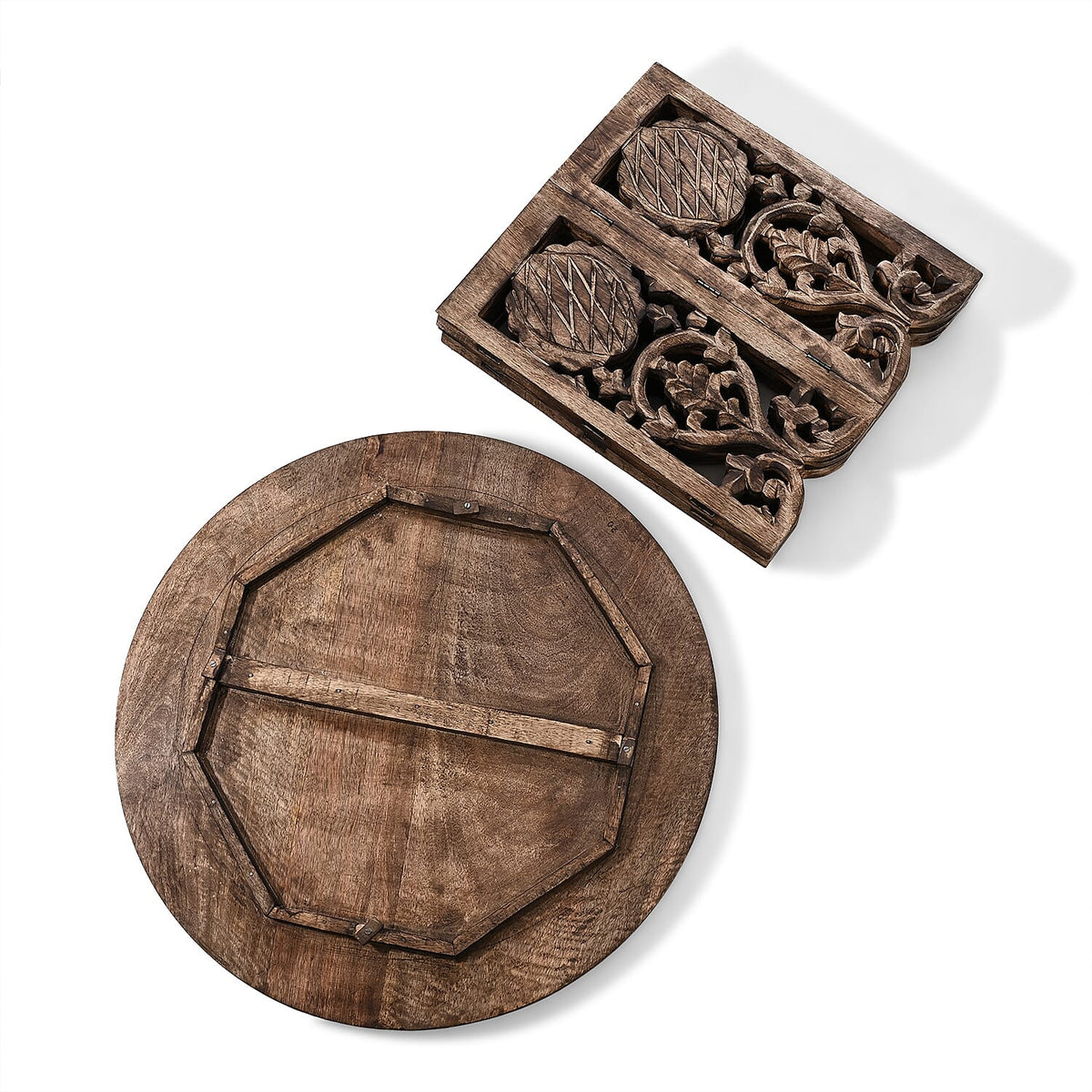 Nakkashi - Hand Carved Mango Wood Table 6065311 7