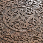 NAKKASHI Hand Carved Mango Wood Table (Size 68x68x51Cm) Natural Finish