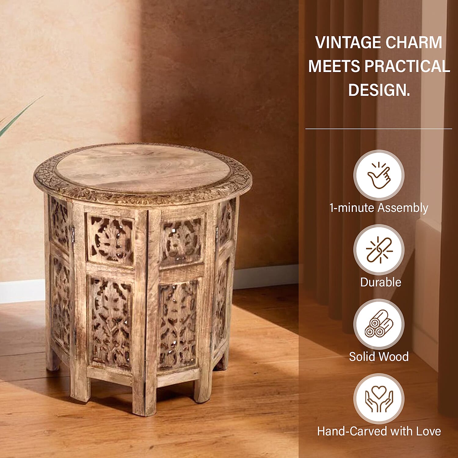 Nakkashi Table One Size- Burn Finish &amp; Burn Finish 7930201 2