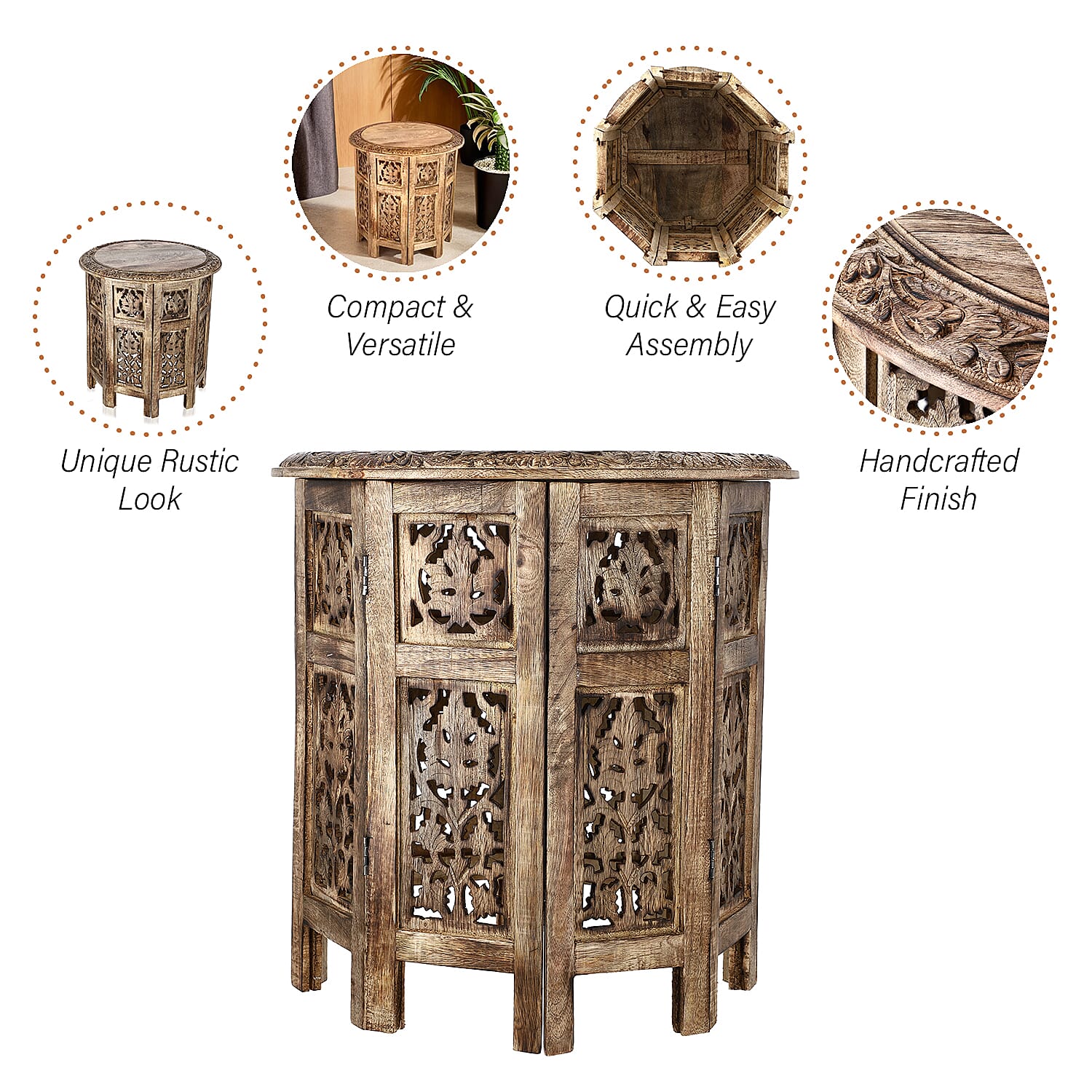 Nakkashi Table One Size- Burn Finish &amp; Burn Finish 7930201 3
