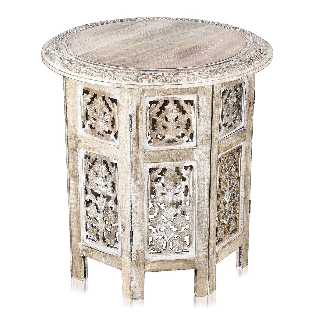 Nakkashi Table One Size- White & White