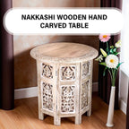 Nakkashi Table One Size- White & White
