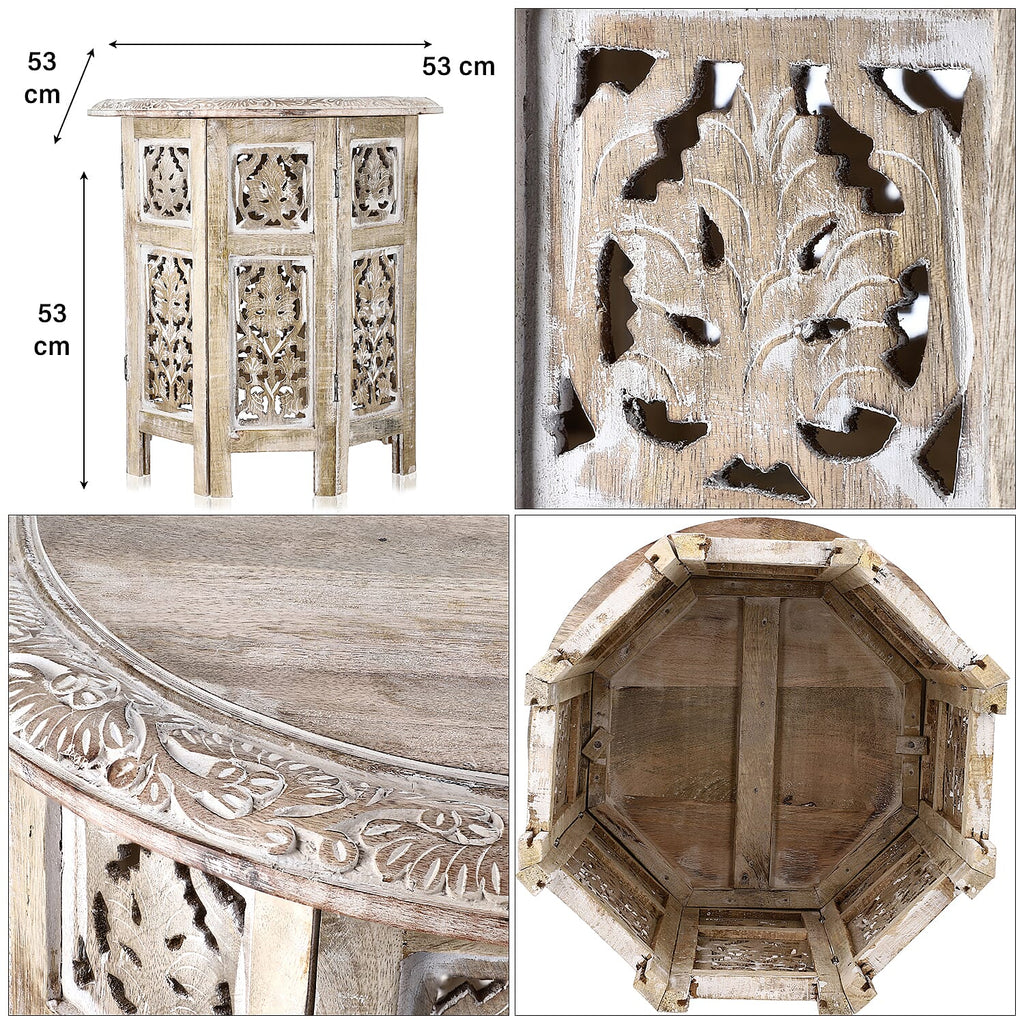 Nakkashi Table One Size- White & White