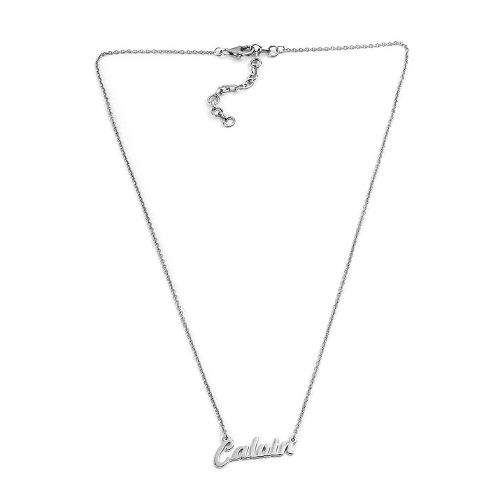 Name Necklace Size 18 with 2 inch Extender in Platinum Plated Sterling Silver 3698871 1