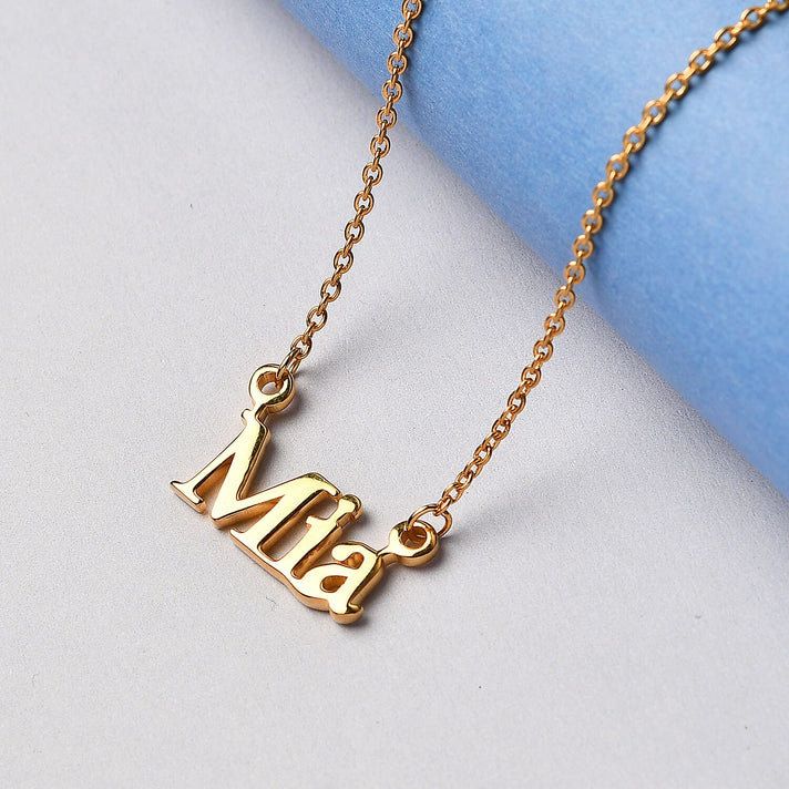 Name Necklace Size 18 with 2 inch Extender in 18K Vermeil Yellow Gold Over Sterling Silver 3719554 1