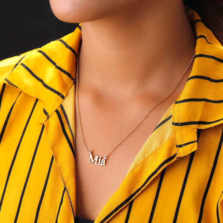 Name Necklace Size 18 with 2 inch Extender in 18K Vermeil Yellow Gold Over Sterling Silver 3719554 2