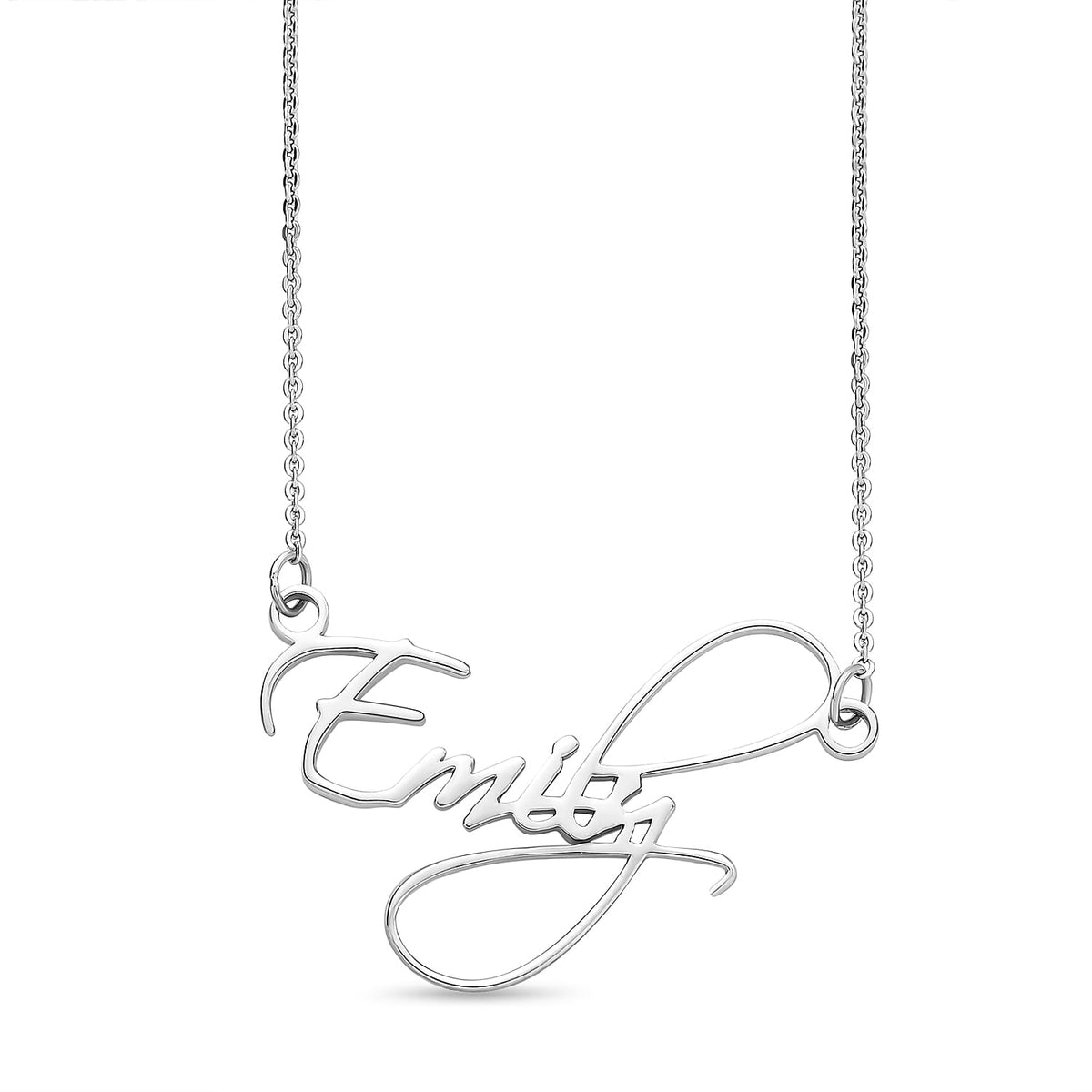 Name Necklace Size 18 with 2 inch Extender in Platinum Plated Sterling Silver 3698871 2
