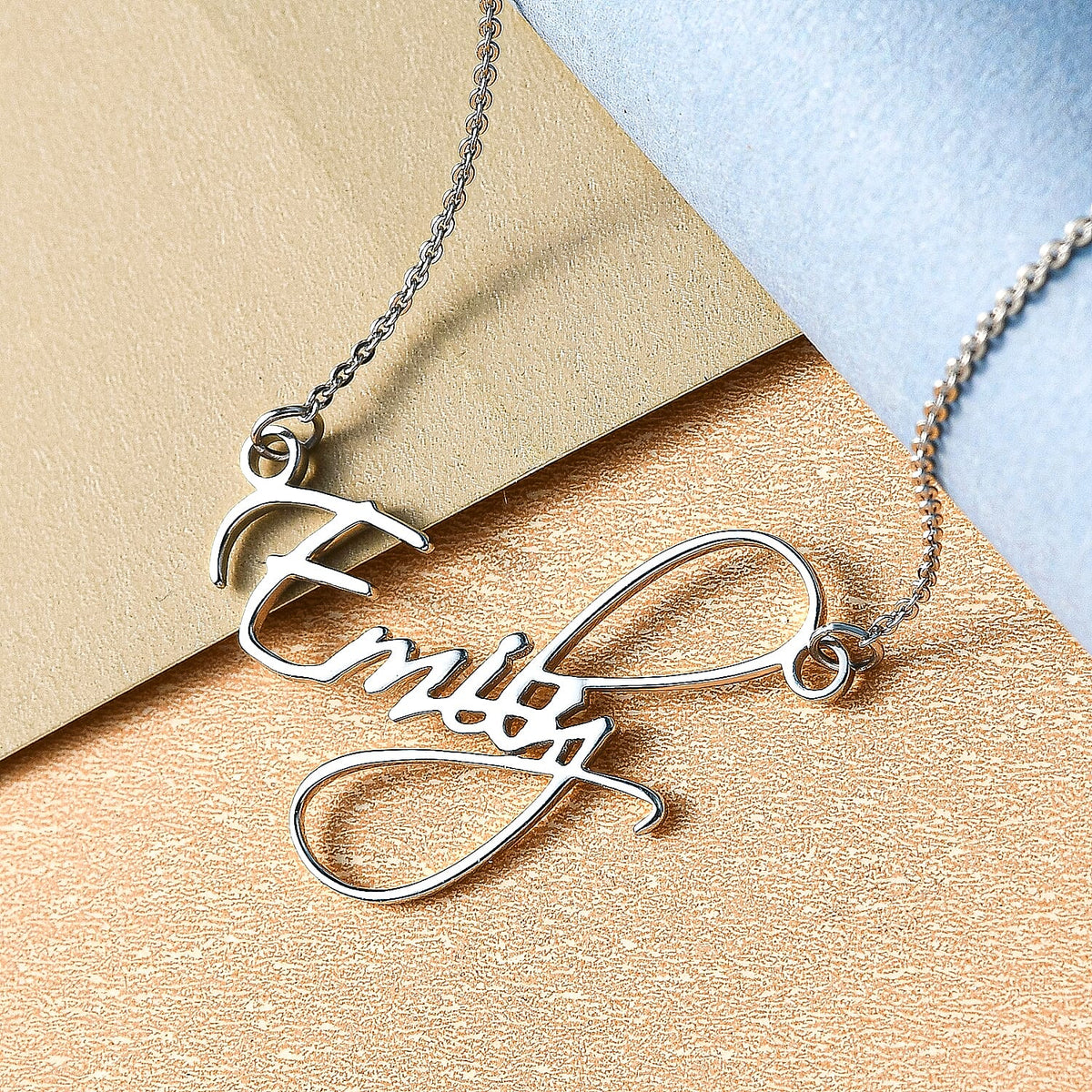 Name Necklace Size 18 with 2 inch Extender in Platinum Plated Sterling Silver 3698871 6