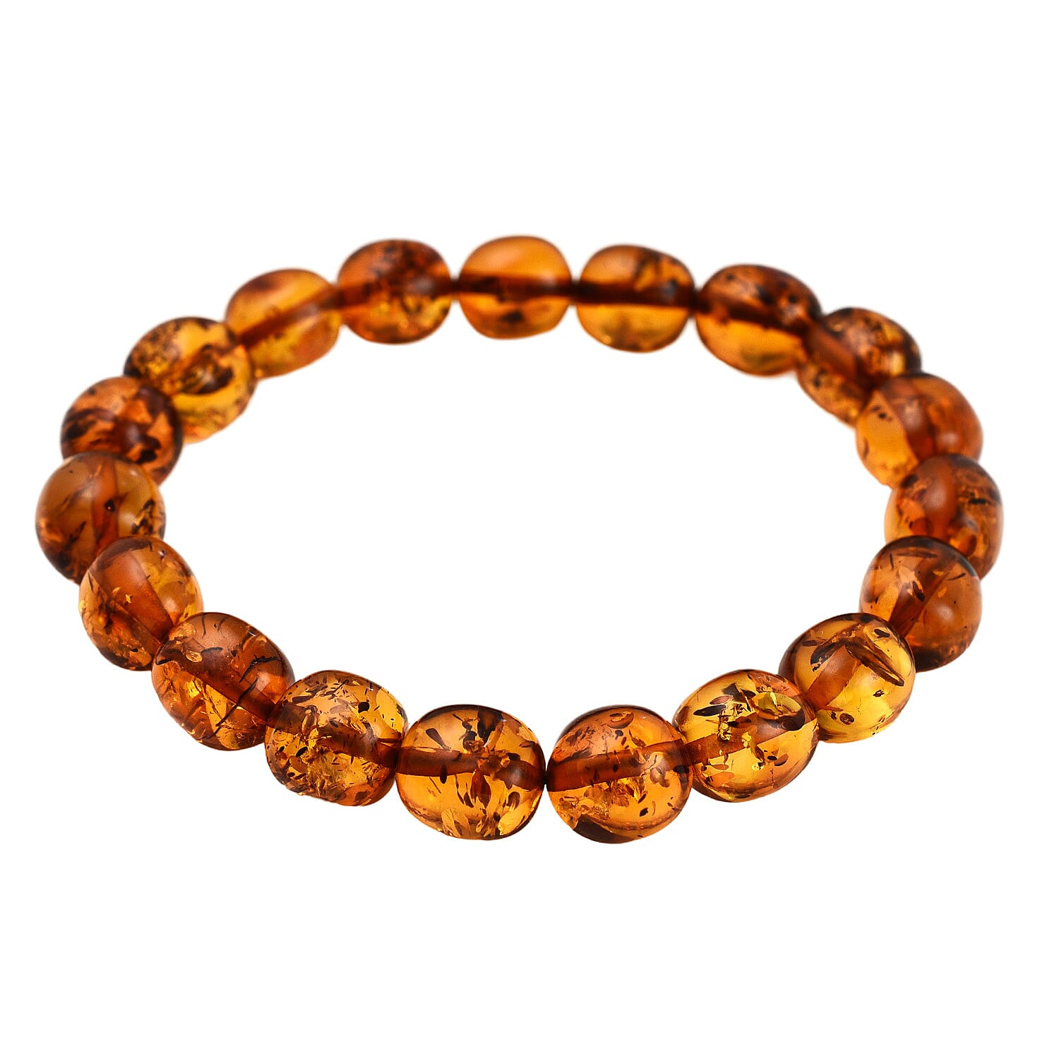 Natural Baltic Amber Bead Bracelet (Size 7 - 10) 7832858 0