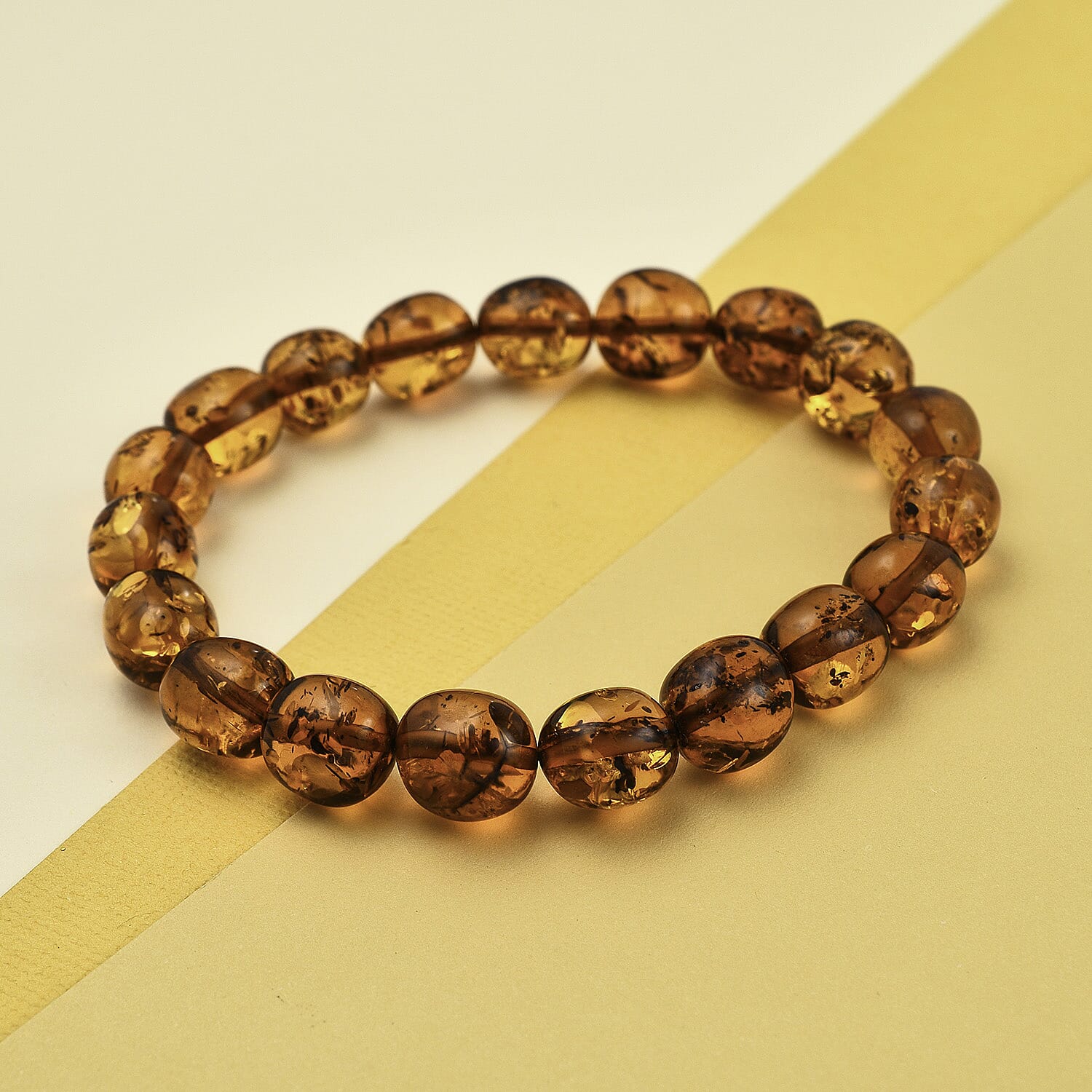 Natural Baltic Amber Bead Bracelet (Size 7 - 10) 7832858 1