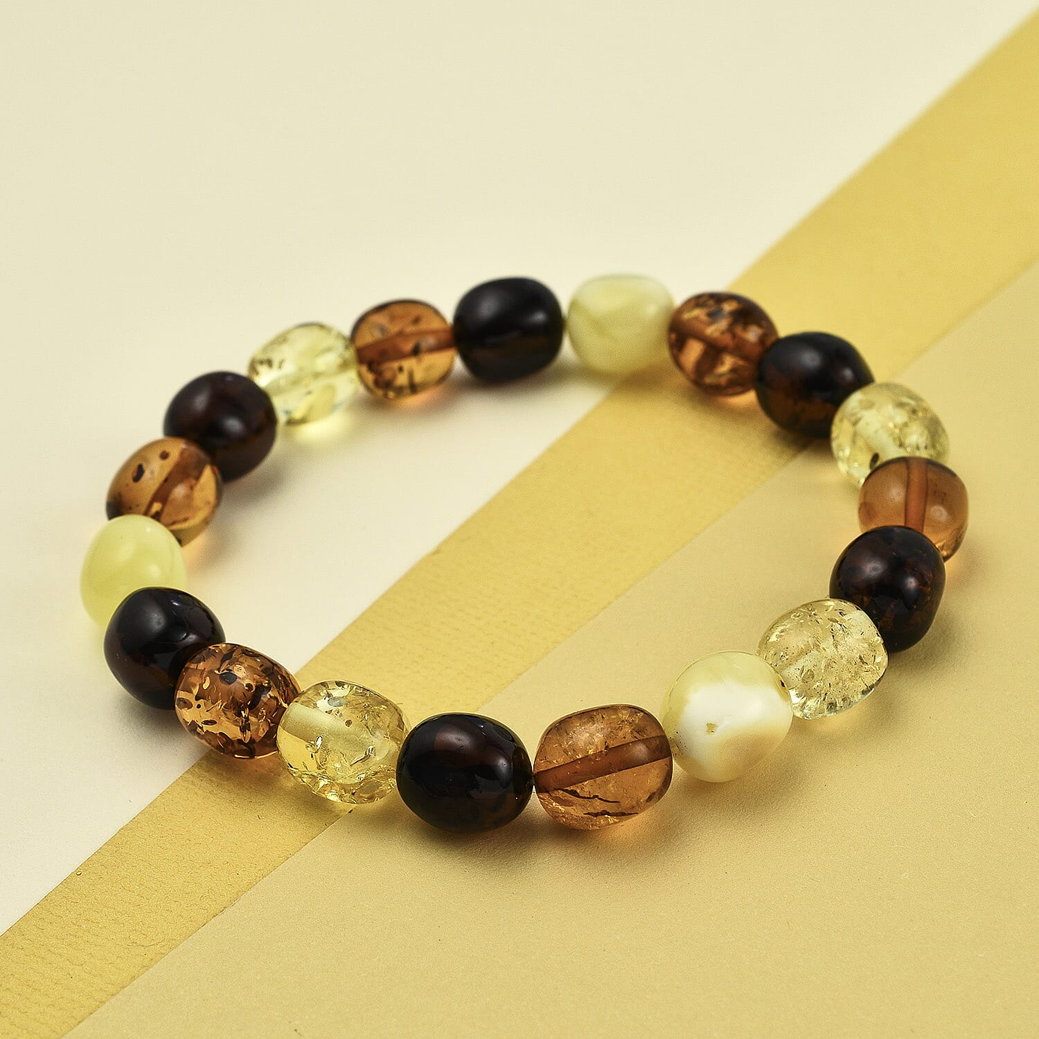 Natural Baltic Amber Bead Bracelet (Size 7 - 10) 7832861 1