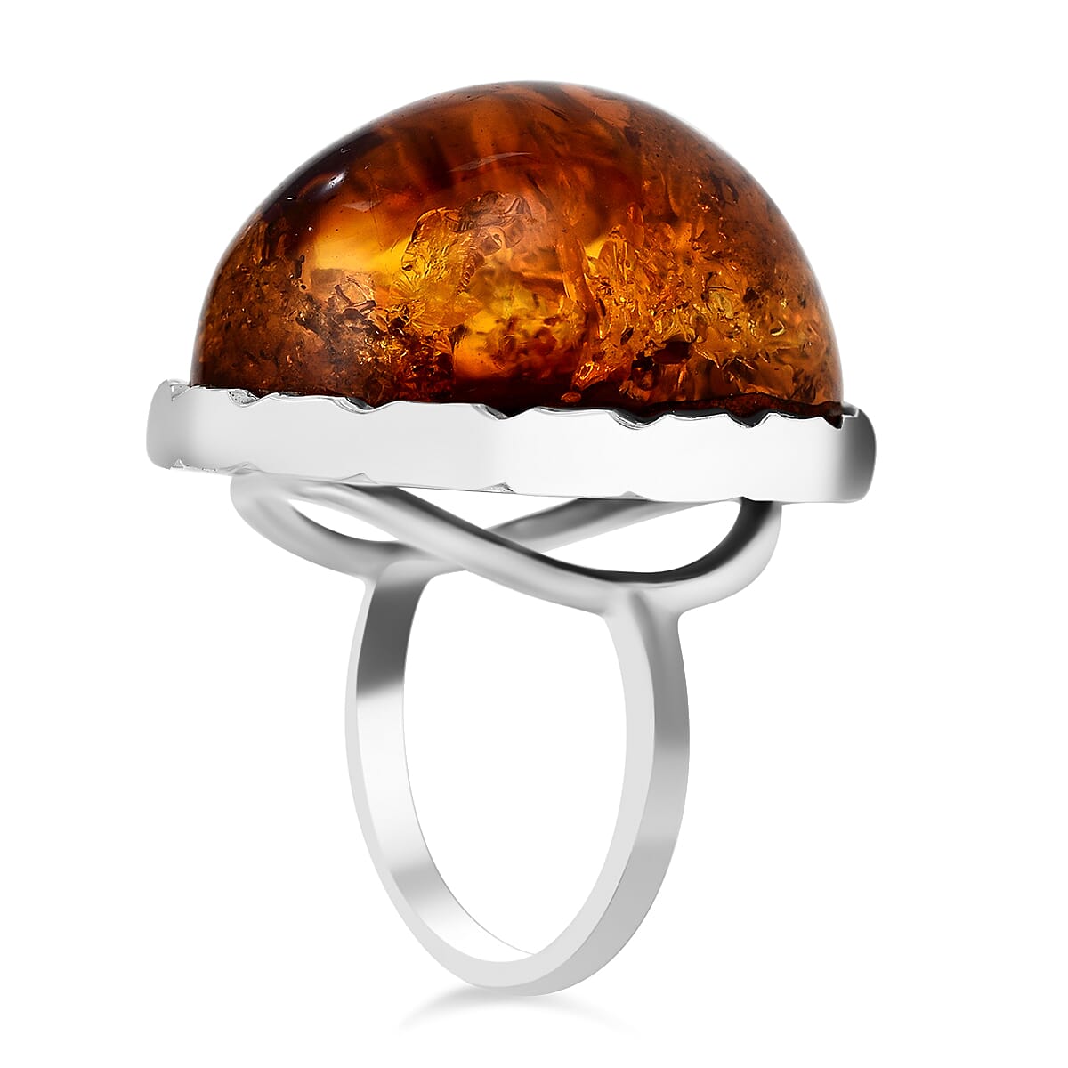 Natural Baltic Amber Ring in Sterling Silver 7834649 0