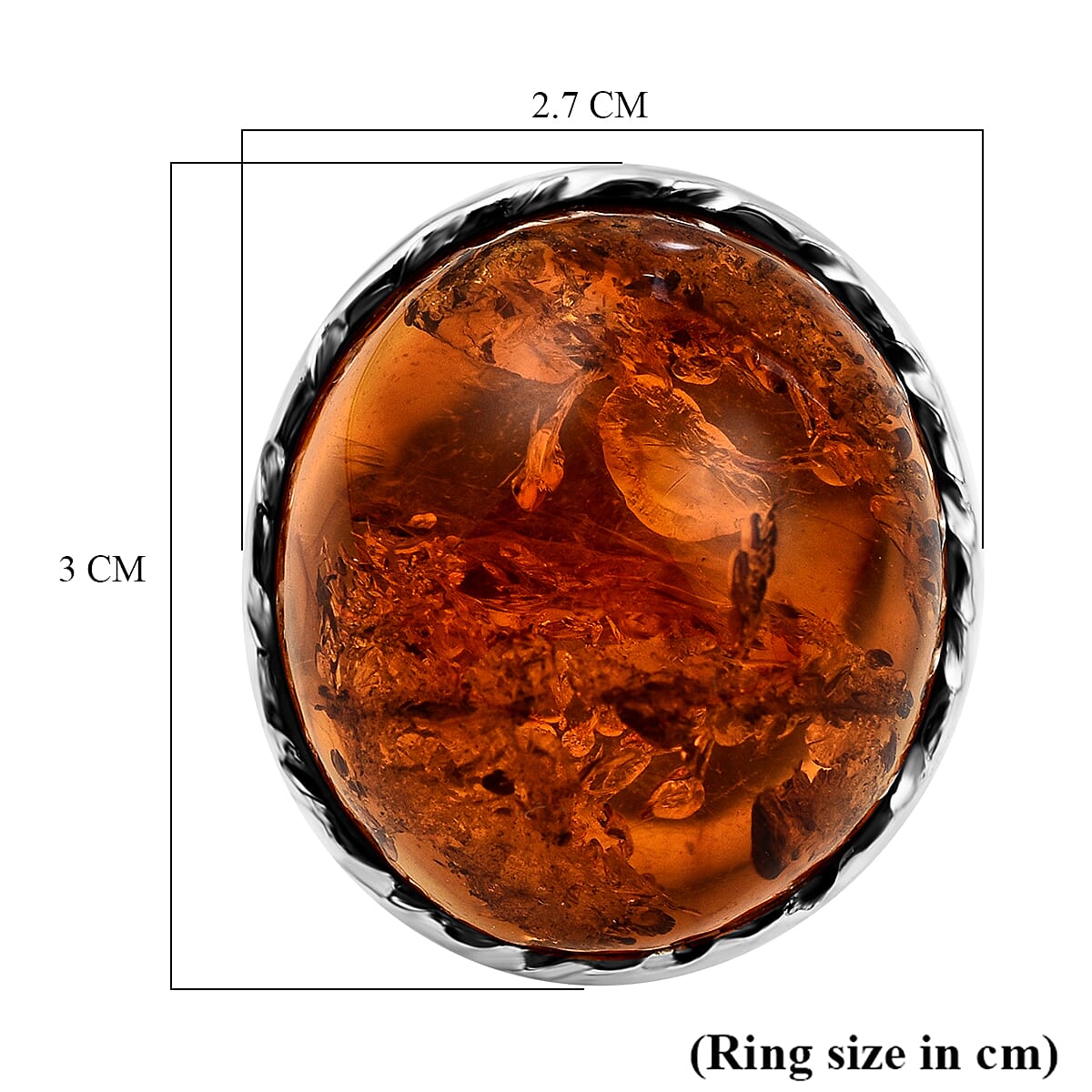 Natural Baltic Amber Ring in Sterling Silver 7834649 5