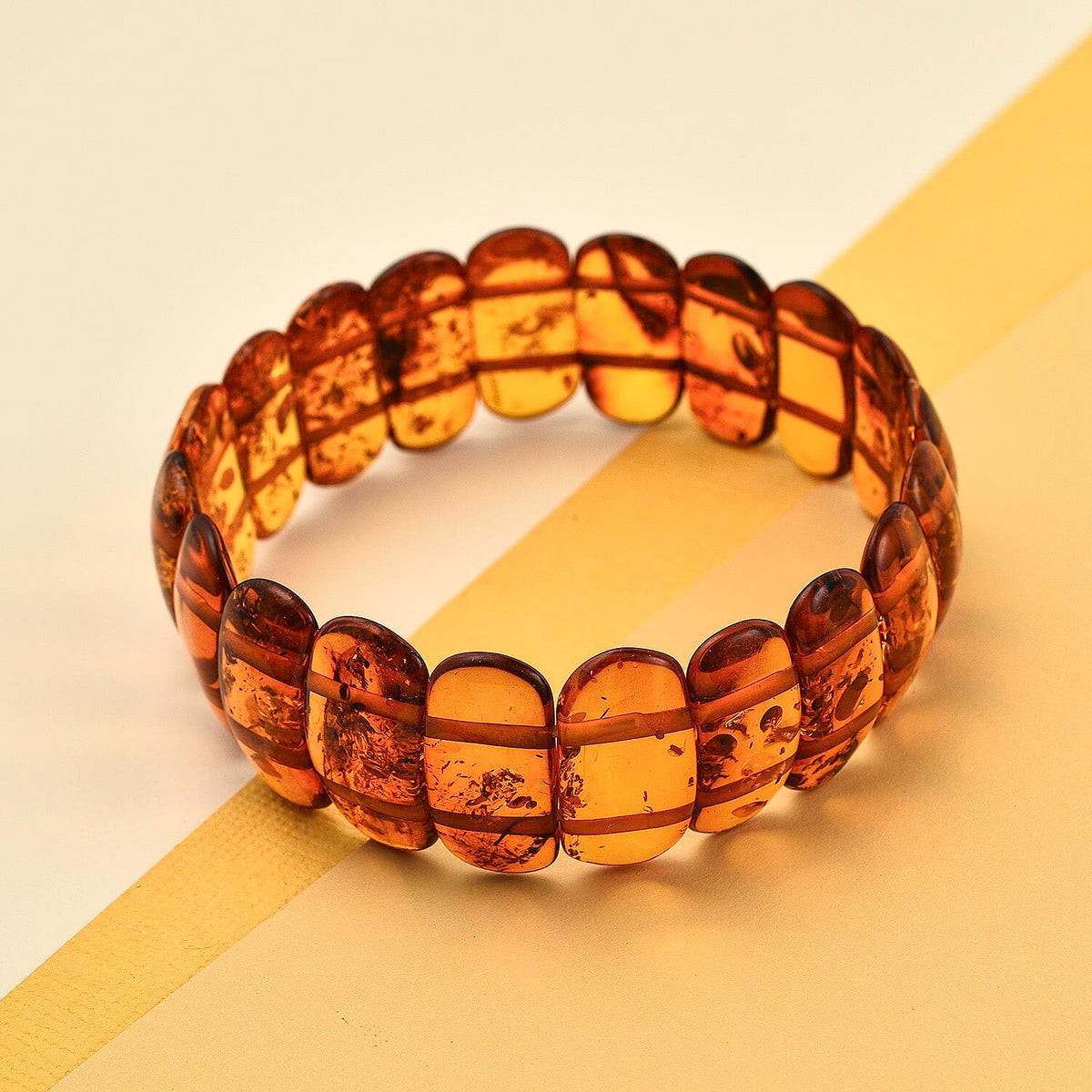 Natural Baltic Amber Stretchable Bracelet (Size 7.5) 7832902 1