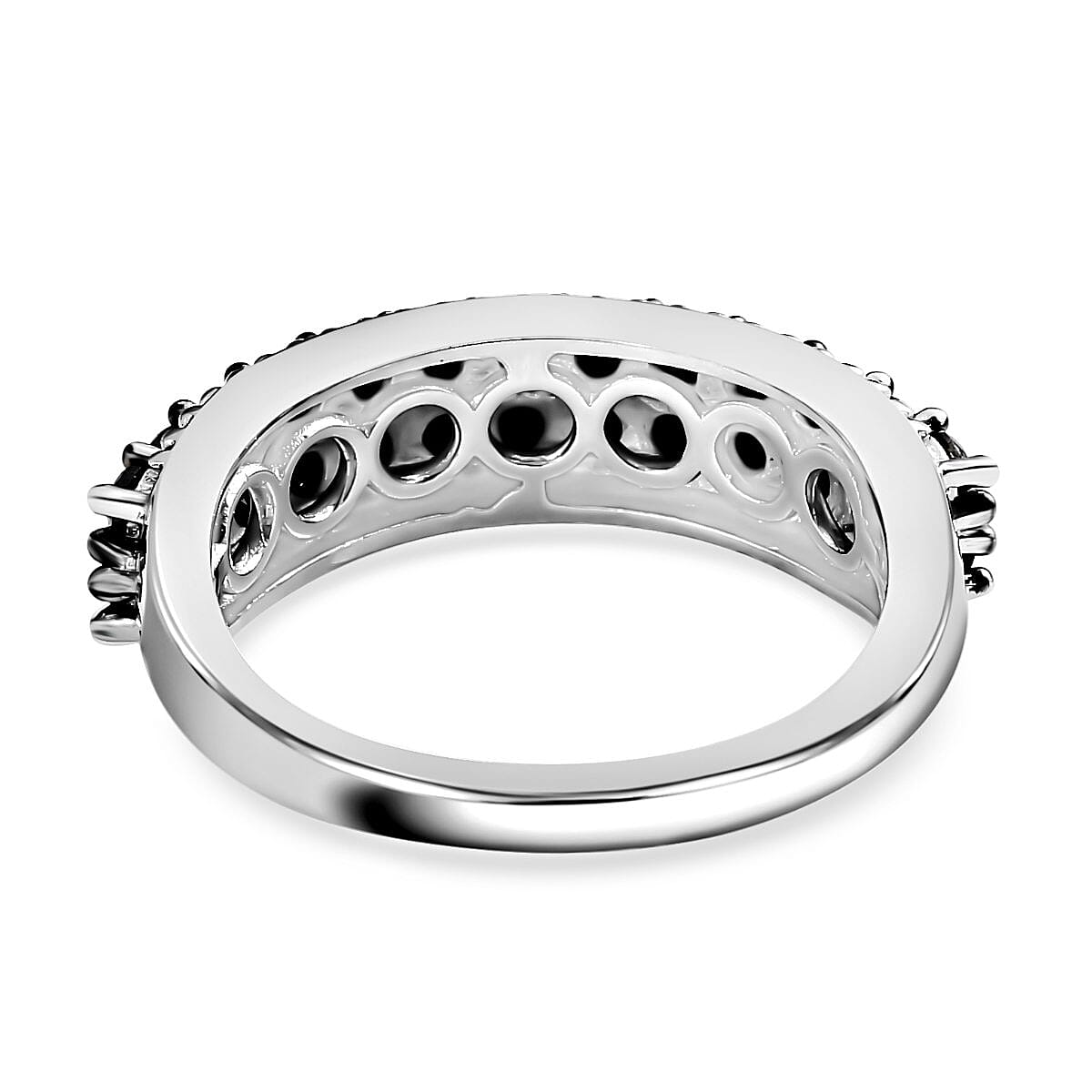 Natural Boi Ploi Black Spinel Cluster Ring in Platinum Overlay Sterling Silver 1.04 Ct. 7265306 4