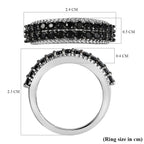 Natural Boi Ploi Black Spinel Cluster Ring in Platinum Overlay Sterling Silver 1.04 Ct.
