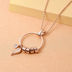 D'Joy Natural Zircon Pendant with Chain (Size 20) with Lobster Lock in 18K Vermeil Rose Gold Plated Sterling Silver