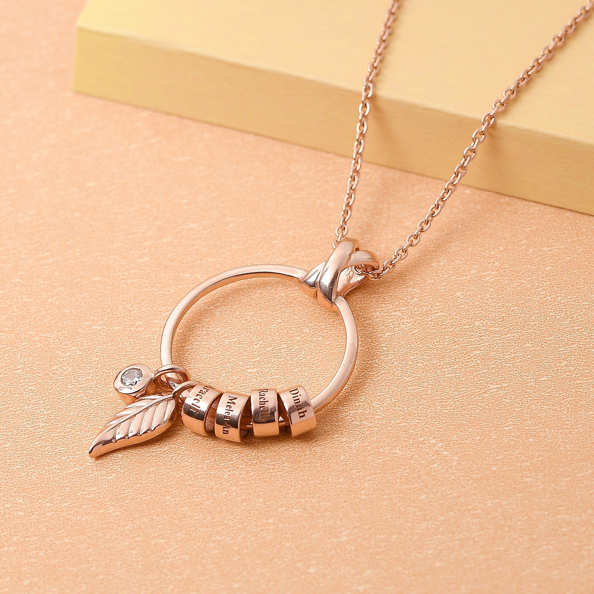 D'Joy Natural Zircon Pendant with Chain (Size 20) with Lobster Lock in 18K Vermeil Rose Gold Plated Sterling Silver 4079781 0