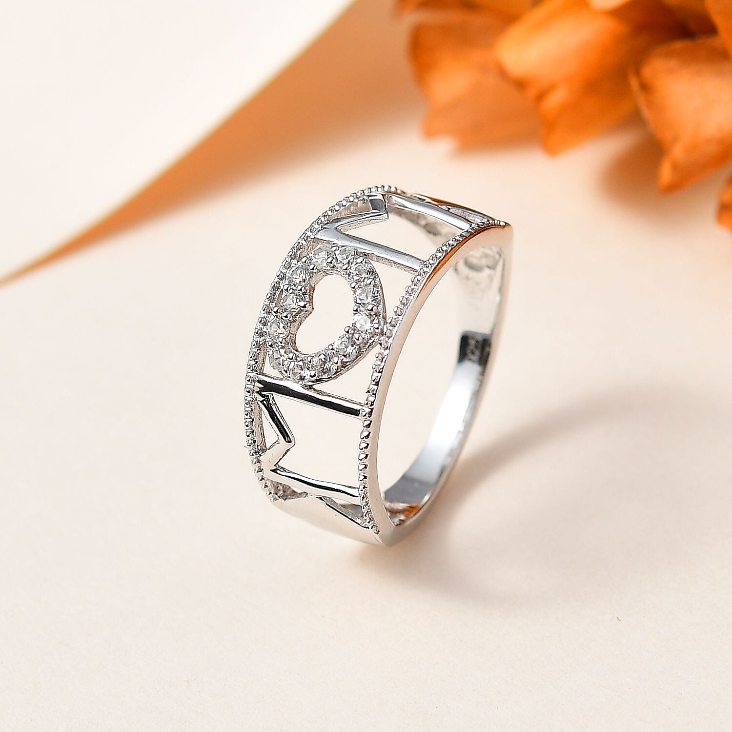Natural Cambodian Zircon Ring in Platinum Plated Sterling Silver 3778978 2