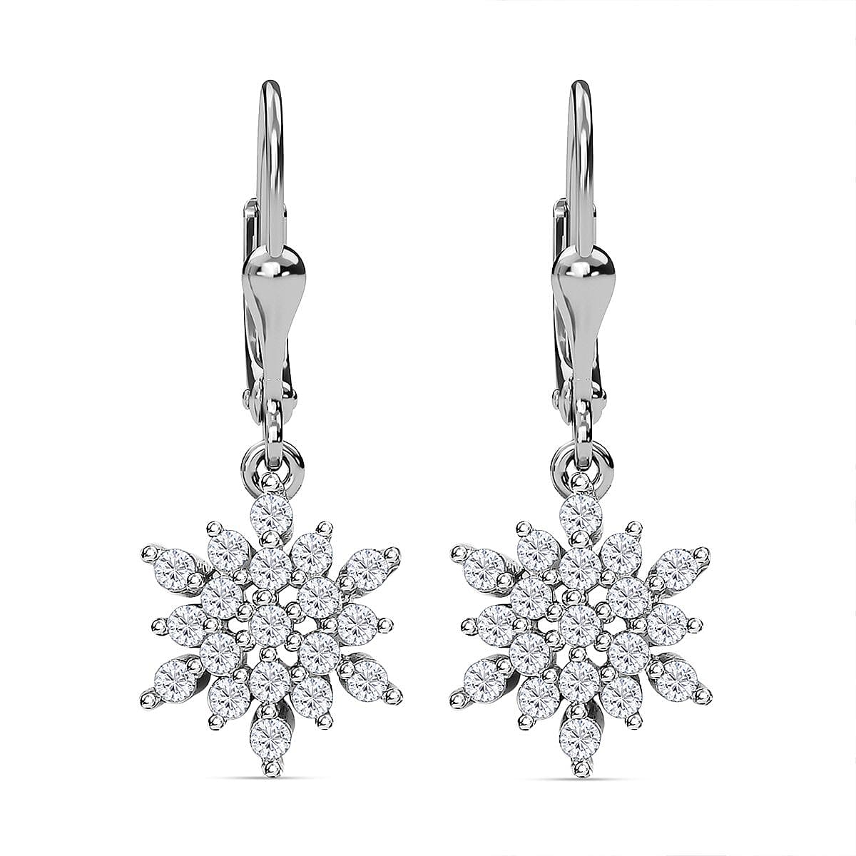 Natural Cambodian Zircon Earrings (with Lever Back) in Sterling Silver with Platinum Plating 2620853 0
