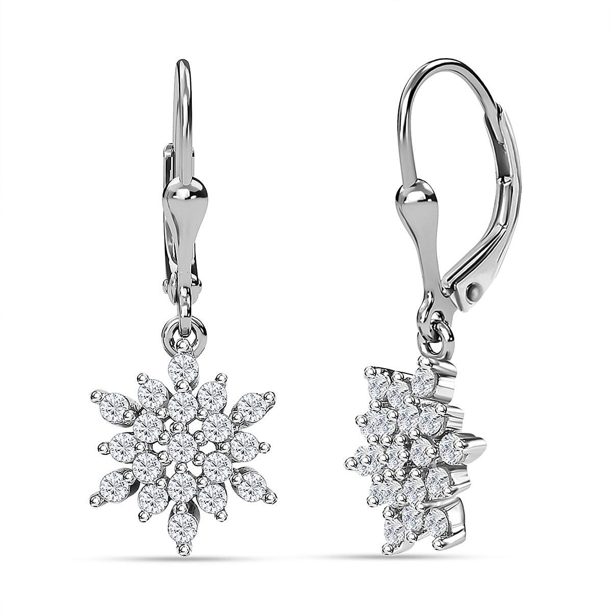 Natural Cambodian Zircon Earrings (with Lever Back) in Sterling Silver with Platinum Plating 2620853 4