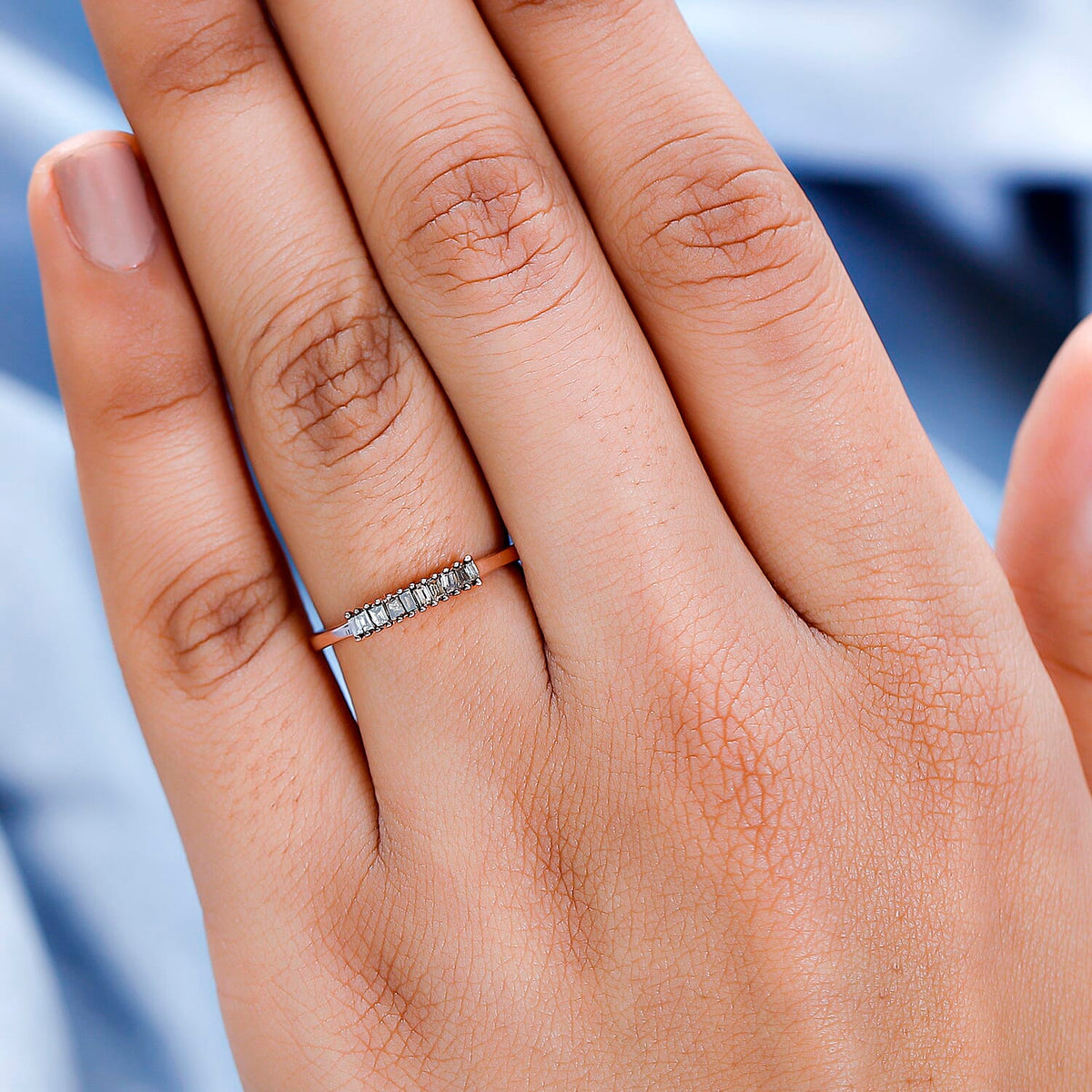 Natural Champagne Diamond Engagement Ring in 18K Vermeil Rose Gold Plated Sterling Silver 7281330 6