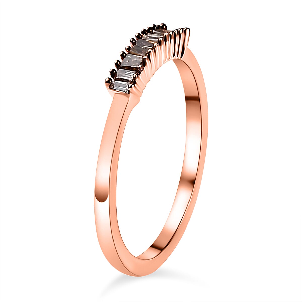 Natural Champagne Diamond Engagement Ring in 18K Vermeil Rose Gold Plated Sterling Silver 7281330 8