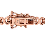 Natural Champagne Diamond Baguette Link Tennis Bracelet (Size - 7.5) in 18K Vermeil Rose Gold Plated Sterling Silver 2.50 Ct, Silver Wt. 11.50 Gms