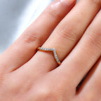 Natural Champagne Diamond Wishbone Ring in 18K Yellow Gold Vermeil Plated Sterling Silver