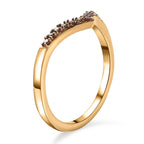 Natural Champagne Diamond Wishbone Ring in 18K Yellow Gold Vermeil Plated Sterling Silver