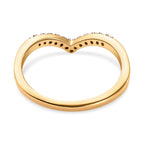 Natural Champagne Diamond Wishbone Ring in 18K Yellow Gold Vermeil Plated Sterling Silver