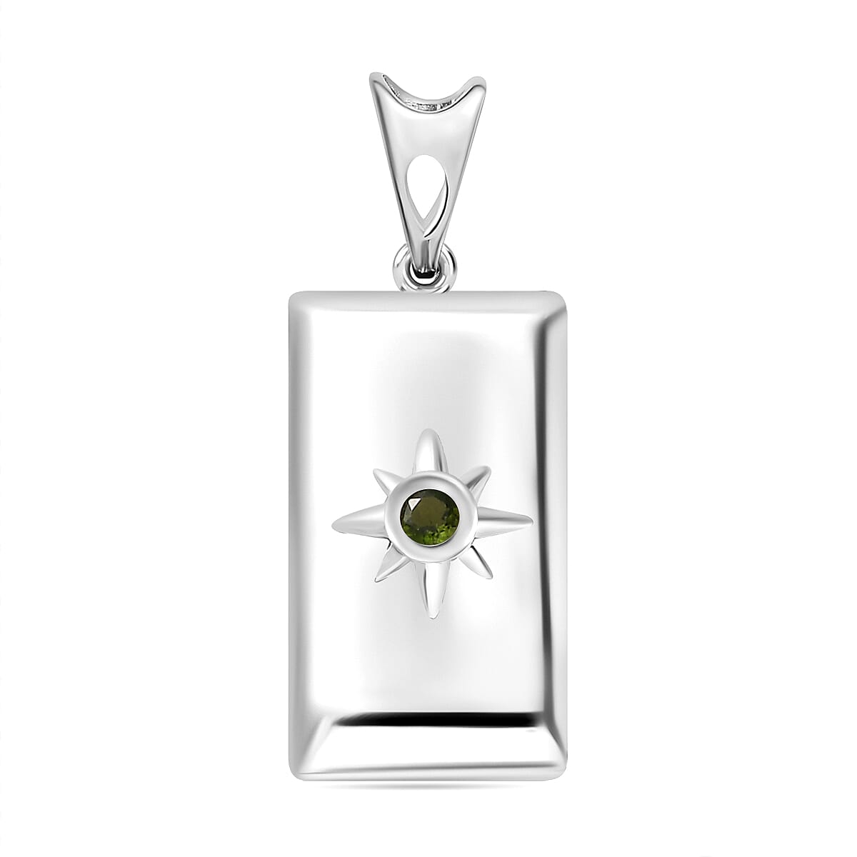 Natural Chrome Diopside Ingot Bar Pendant in Sterling Silver V32514011 0