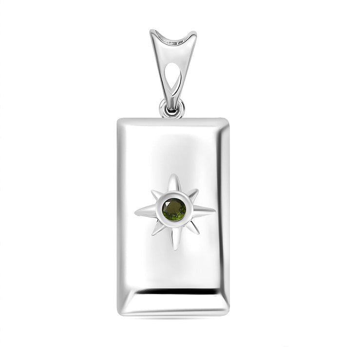 Natural Chrome Diopside Ingot Bar Pendant in Sterling Silver 7833451 1