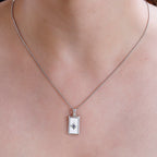 Natural Chrome Diopside Bar Pendant in Sterling Silver