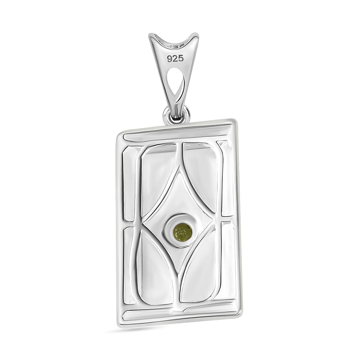 Natural Chrome Diopside Ingot Bar Pendant in Sterling Silver V32514011 5