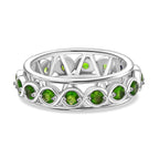 Chrome Diopside Band Ring in Rhodium Overlay Sterling Silver     1.02 Ct