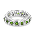Chrome Diopside Band Ring in Rhodium Overlay Sterling Silver     1.02 Ct