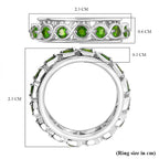 Chrome Diopside Band Ring in Rhodium Overlay Sterling Silver     1.02 Ct