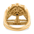 GP Italian Garden Collection - Natural Chrome Diopside & Natural Zircon Ring in 18K Vermeil YG Plated Sterling Silver 1.75 Ct, Silver Wt 7.48 GM