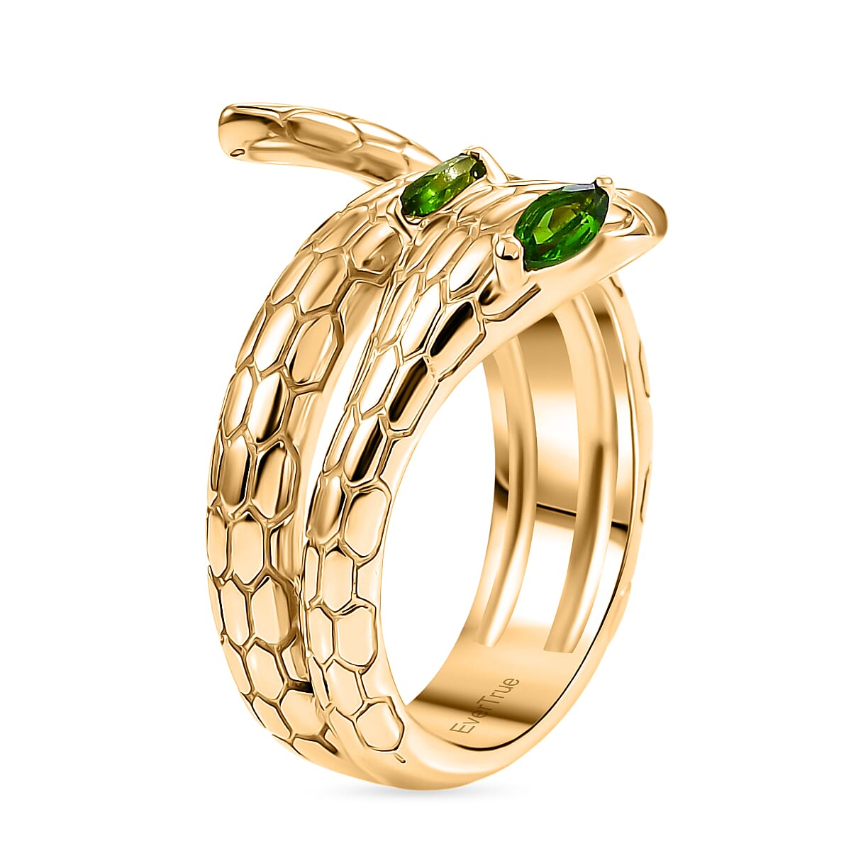 ROMA DESIGNER OUTLET CLOSEOUT - Natural Chrome Diopside Serpente Ring in Yellow Gold Plated 8177814 4