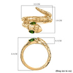 ROMA DESIGNER OUTLET CLOSEOUT - Natural Chrome Diopside Serpente Ring in Yellow Gold Plated
