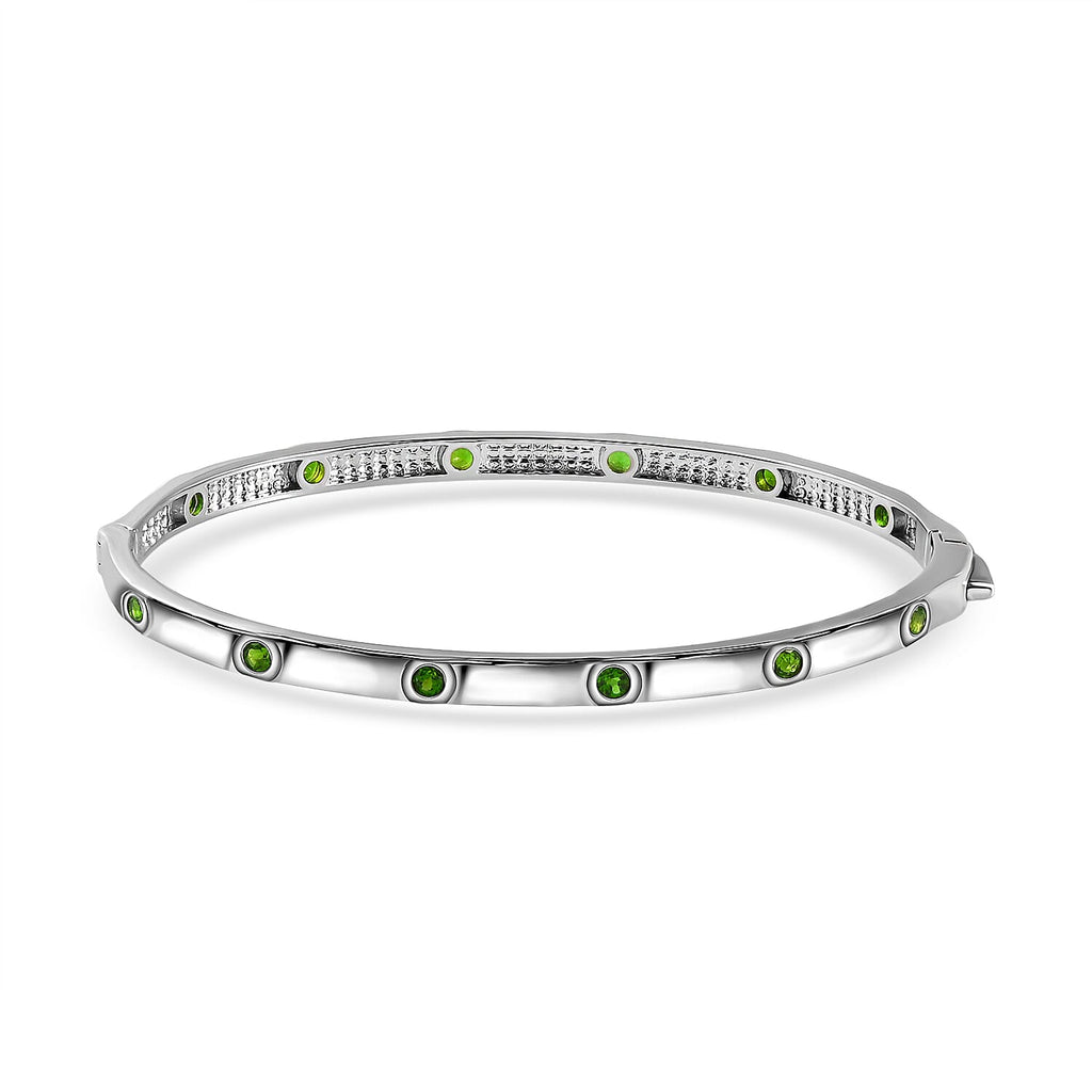 Natural Chrome Diopside Bangle in Platinum Overlay Sterling Silver  11.72 Gms