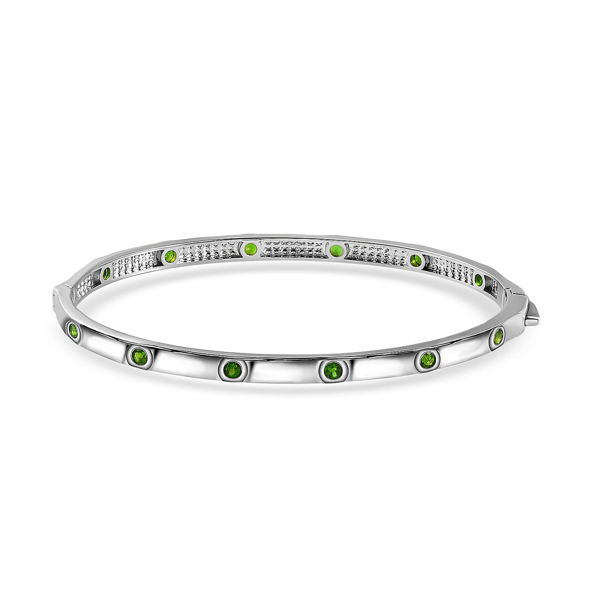 Natural Chrome Diopside Bangle in Platinum Overlay Sterling Silver  11.72 Gms 7170692 0